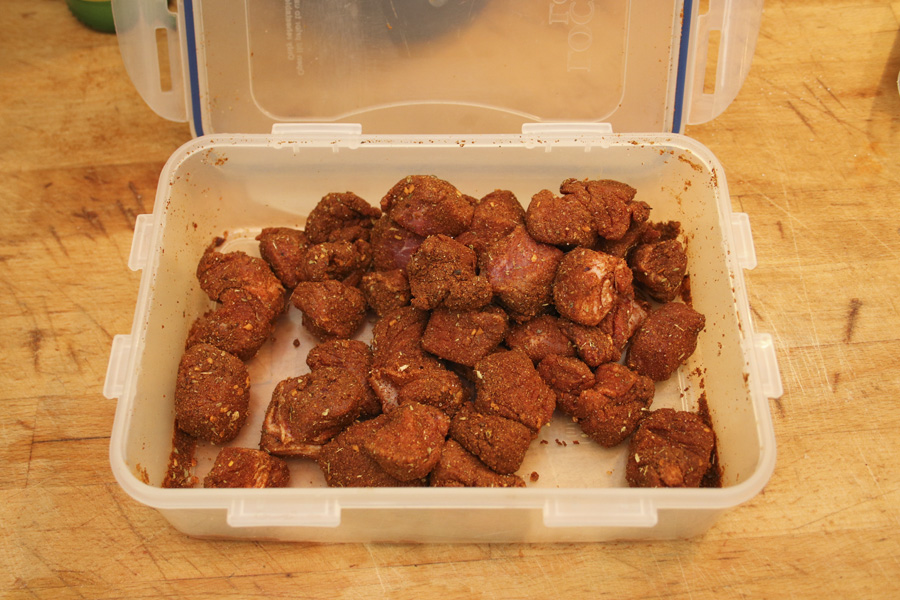 Steak cubes coated with paprika rub.jpg.