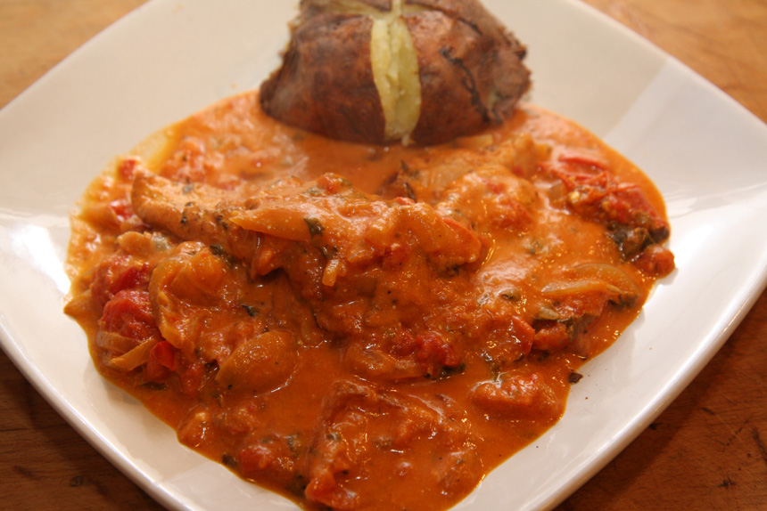 Annabelle&#39;s creamy chicken and tomato stew jacket potato.jpg.