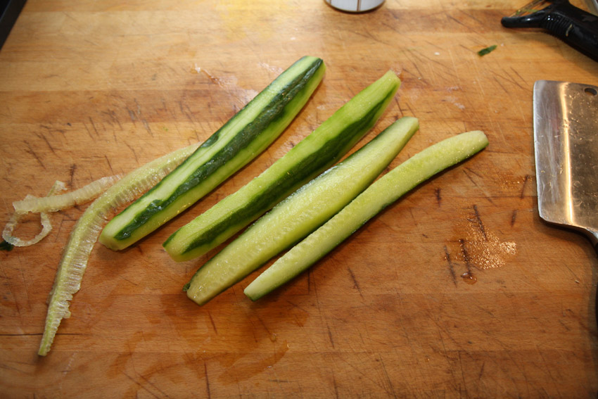 De-seed the cucumber- making crispy duck pancakes sequence.jpg.