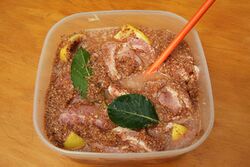 Cochinita pibil marinating