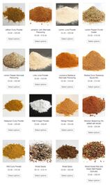 from Jalfrezi Curry Powder to Green and Red Pepper Granules