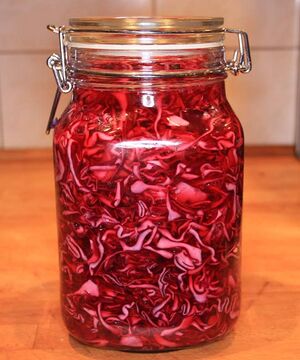 Spicy pickled cabbage, British recipe