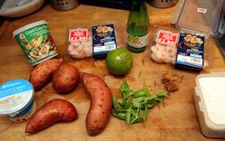 Thai prawn baked sweet potatoes - the ingredients