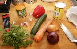 Five Vegetable Pasta Sauce, the ingredients