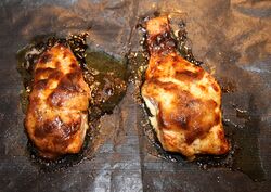 Salmon after grilling on Bake-O-Glide