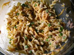 Everything mixed, ready for the topping