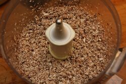 Mushrooms chopped in the food processor