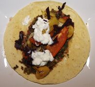 Falafel wraps with grilled veg and salsa - Jamie Oliver 15 minute meals