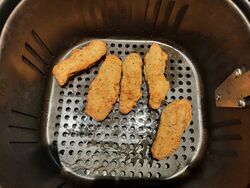 One portion of Goddard's Southern Fried Chicken Pieces cooked in an air-fryer