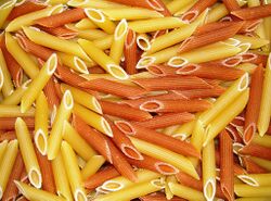 Penne rigate (lit. ridged quills)