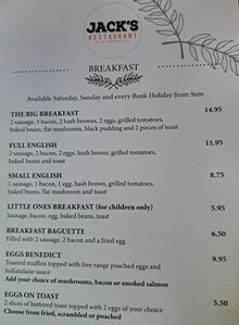 Jack's of Woodlakes Breakfast Menu - 2024