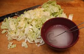 Napa cabbage and salt solution