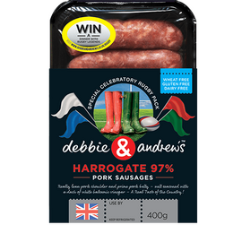 Debbie and Andrew's Harrogate 97% Pork Sausages GLUTEN FREE - DAIRY FREE - WHEAT FREE