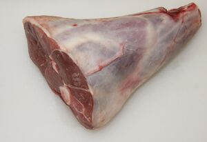 Half-leg of (frozen) lamb, defrosted [£6.50 Morrisons - August 2013]