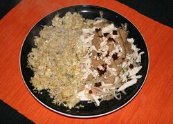 Chicken with cold tossed bean sprouts