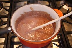 Mole poblano, simmering