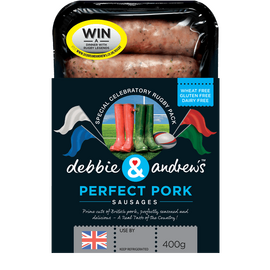 Debbie and Andrew's Perfect Pork sausages GLUTEN FREE - DAIRY FREE - WHEAT FREE