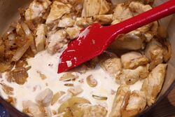 Double cream, yogurt and apricots added